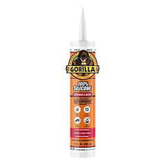 Gorilla 117335 Kitchen and Bath Sealant, White, 24 hr Curing, >40 deg F, 10 oz Cartridge