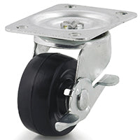 Dh Casters C-GD25HRSB Swivel Caster, 2-3/4 x 3-27/32 in Plate, 3-1/4 in H Dimensions, 2-1/2 in Dia Wheel, Rubber Wheel