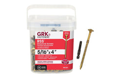 GRK Fasteners RSS 12225 Structural Screw, 5/16 in Thread, 4 in L, Washer Head, Star Drive, Steel, 100