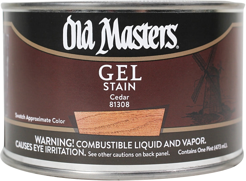 Old Masters 81308 Gel Stain, Cedar, Liquid, 1 pt, Can