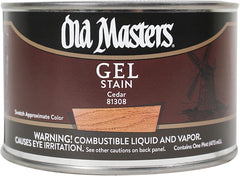 Old Masters 81308 Gel Stain, Cedar, Liquid, 1 pt, Can