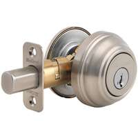 Kwikset 99800-123 Deadbolt, 1 Grade, K4 Key, Metal, Satin Nickel, 2-3/8 to 2-3/4 in Backset, KW1 Keyway