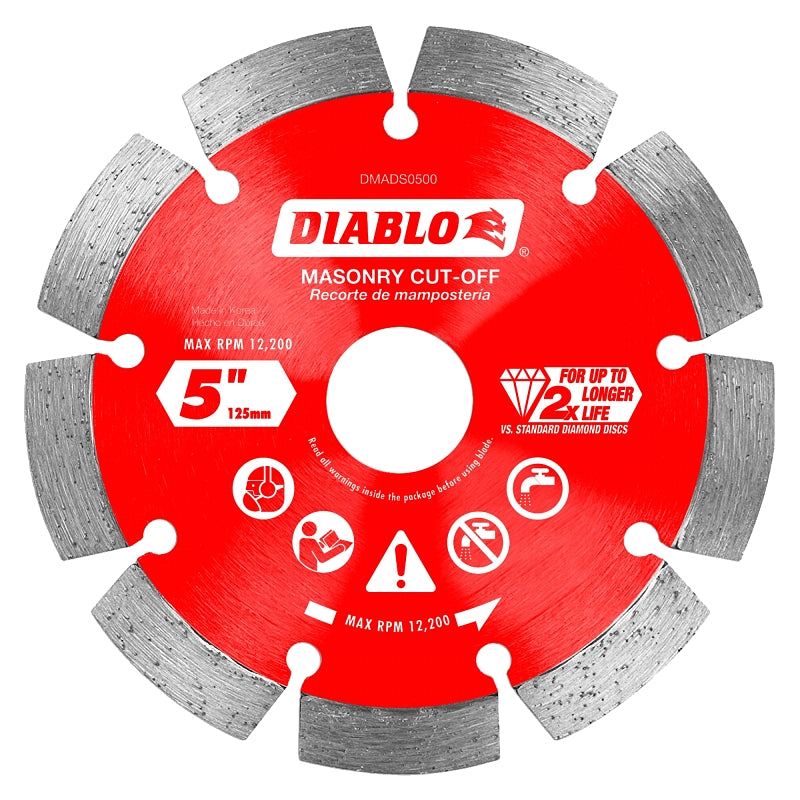 Diablo DMADS0500 Saw Blade, 5 in Dia, Segmented Rim