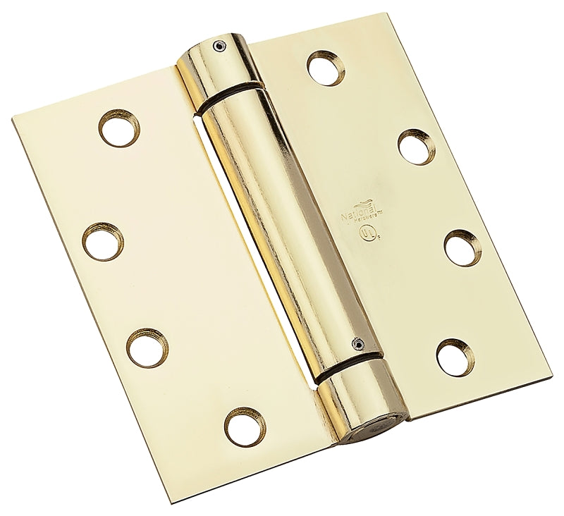 National Hardware 2060R Series N236-154 Spring Hinge, Steel, Bright Brass, 50 lb