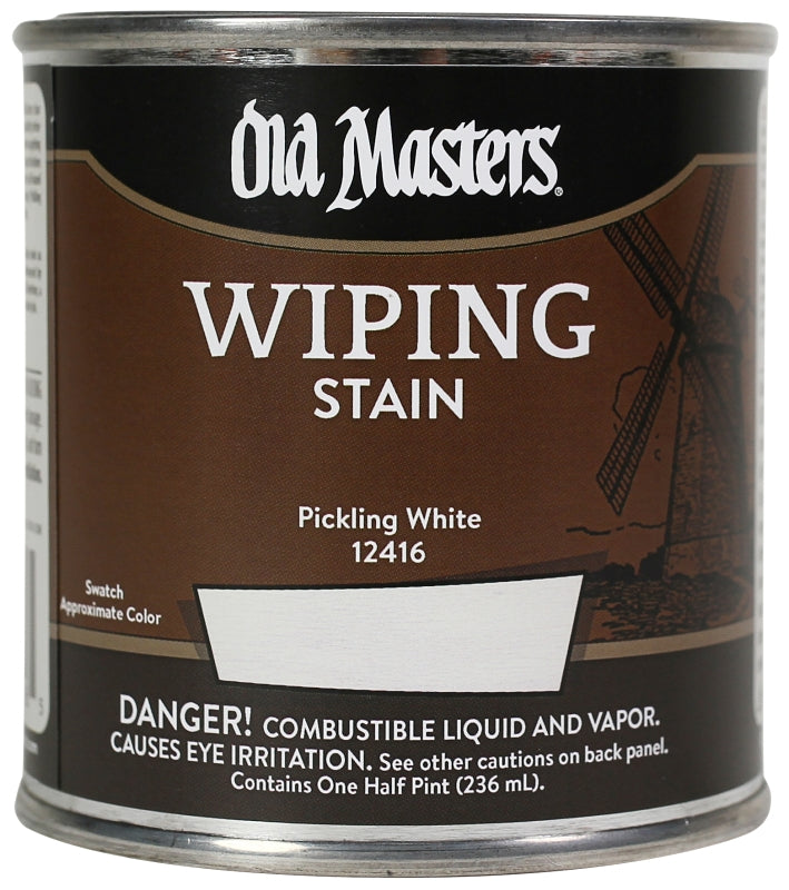 Old Masters 12416 Wiping Stain, Pickling White, Liquid, 0.5 pt, Can