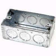 Raco 653 Handy Box, 1-Gang, 8-Knockout, 1/2 in Knockout, Galvanized Steel, Gray