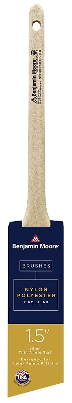 Benjamin Moore U61815-017 Paint Brush, Firm Brush, 2-3/16 in L Bristle, Nylon/Polyester Bristle, Thin Angle Sash Handle, 1/EA