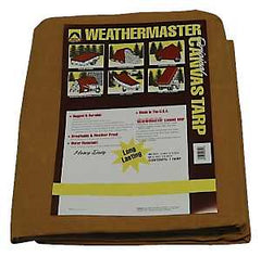 Dize Weathermaster CA1214D Tarpaulin, 14 ft L, 12 ft W, Canvas, Tan