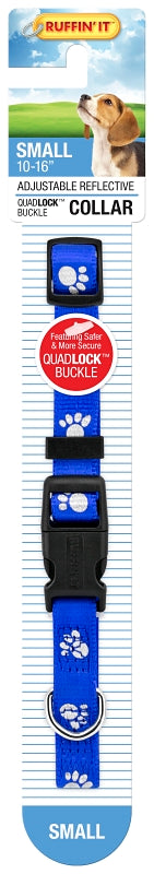 Ruffin'It 39241 Reflective Dog Collar, 10 to 16 in L, 5/8 in W, Nylon, Assorted