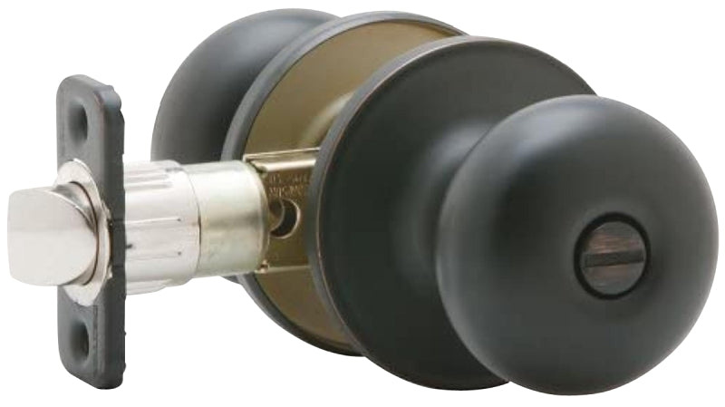 Dexter J Series J40V STR 716 Privacy Lockset, Round Design, Knob Handle, Aged Bronze, Metal, Yes