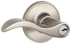 Schlage J Series J54 SEV 619 Entry Lever, Mechanical Lock, Satin Nickel, Lever Handle, Metal, Residential, Grade 3 Grade