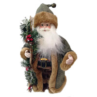 Hometown Holidays 22426 Forest Santa, 6 in L, 4 in W, Brown/Green
