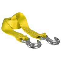 Keeper 89815 Tow Strap, 12,000 lb Rope, 5000 lb Vehicle, 2 in W, 15 ft L, Hook End, Polyester, Yellow