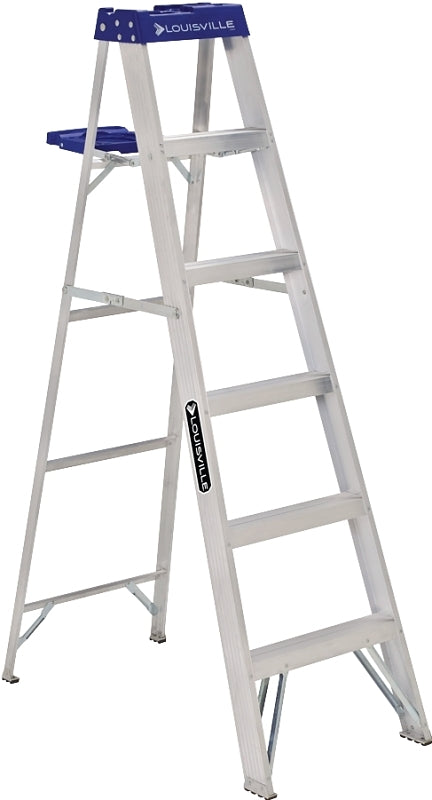 Louisville AS2104 Step Ladder, 102 in Max Reach H, 3-Step, 250 lb, Type I Duty Rating, 3 in D Step, Aluminum