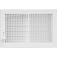 Imperial RG0297 Multi-Shutter Register, 12 in L, 4 in W, 20 deg Air Deflection, 2-Ways, Steel, White
