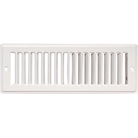 Imperial RG1280A Toe-Space Grille, 4 in L, 10 in W, Steel, White