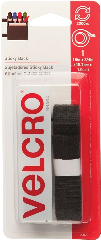 90078 3/4INX18IN  BLACK VELCRO