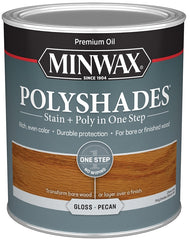 Minwax PolyShades 61420444 Wood Stain and Polyurethane, Gloss, Pecan, Liquid, 1 qt, Can