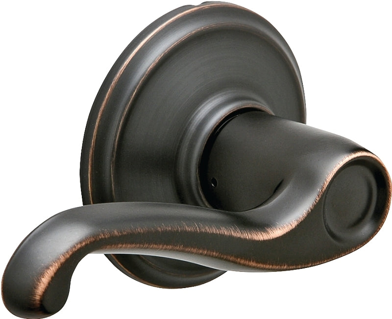 Schlage F Series F10V FLA 716 Passage Lever, Mechanical Lock, Aged Bronze, Lever Handle, Metal, Residential