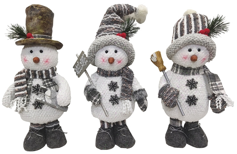 Hometown Holidays Plush Standing Snowman Toy, Assorted, 15 in