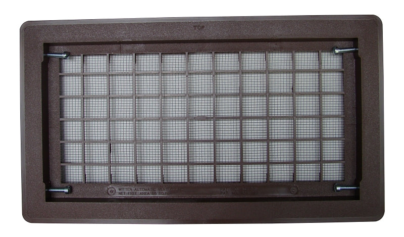 Bestvents 510BR Foundation Vent, 15-1/4 in W, Polypropylene, Brown