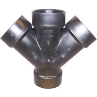 Canplas 102353BC Double Pipe Wye, 3 in, Hub, ABS, Black