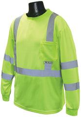 Radwear ST21-3PGS-XL Safety T-Shirt, XL, Polyester, Green, Long Sleeve, Pullover