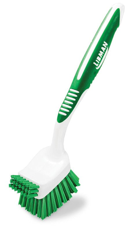 Libman 1042 Big Job Kitchen Brush, 7/8 in L Trim, 3 in W Brush, Polymer Bristle, 10-1/2 in L, Polypropylene Handle