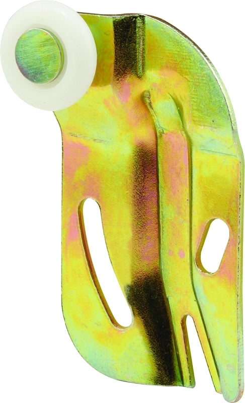 Prime-Line N 6508 Roller Assembly, 3/4 in Dia Roller, 1/4 in W Roller, Nylon, Brown, 1-Roller, 50 lb, Side Mounting