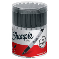 Sharpie 35010 Permanent Marker, Fine Lead/Tip, Black Lead/Tip, Glass, Metal, Plastic Applicable Materials