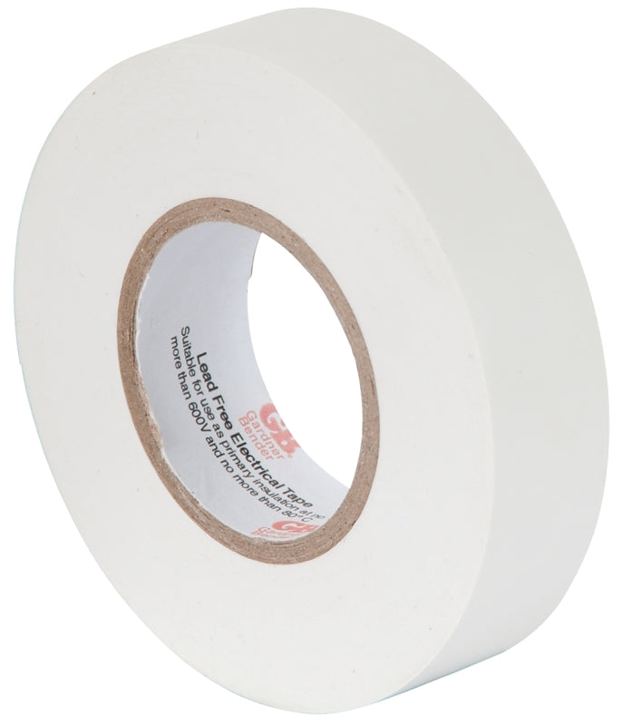 GB GTW-667P Electrical Tape, 66 ft L, 3/4 in W, PVC Backing, White