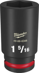 Milwaukee SHOCKWAVE Impact Duty Series 49-66-6344 Deep Impact Socket, 1-5/16 in Socket, 3/4 in Drive, Square Drive