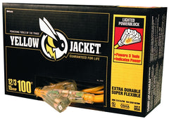 CCI 2820 Power Block, 100 ft L, 3 -Outlet, 15 A, 125 V, Yellow Sheath