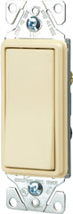 Eaton Wiring Devices 7500 7501V-C Rocker Switch, 15 A, 120/277 V, SPST, Lead Wire Terminal, Ivory