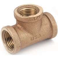 Anderson Metals 738101-08 Pipe Tee, 1/2 in, FIPT, Brass, 200 psi Pressure