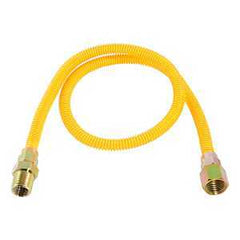 Eastman EZ-10 Series 10YE515036B Gas Connector, 1/2 in, FIP x MIP, 304 Stainless Steel, Epoxy-Coated, 36 in L, 12/BAG
