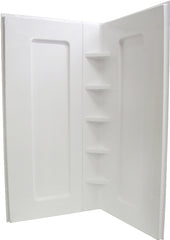 MAAX 102892-000 Wall Set, 38 in W, 72 in H, Acrylic, White, Stud Mounting