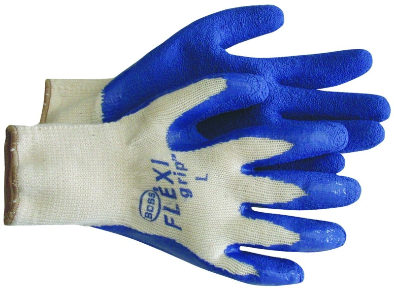 Boss 8426M Protective Gloves, M, Knit Wrist Cuff, Latex Coating, Blue