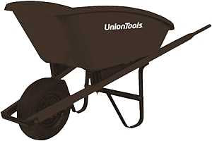 UnionTools SP5U16 Wheelbarrow, Poly, Pneumatic Wheel, 13-1/4 in Wheel