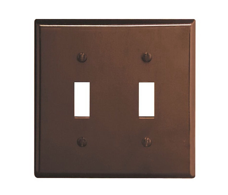 Leviton 001-85009-000 Wallplate, 4-1/2 in L, 2-3/4 in W, 2 -Gang, Thermoset, Brown, Smooth