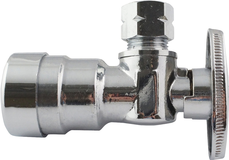 Apollo Valves APXPV1238A Stop Valve, 1/2 x 3/8 in Connection, Push-Fit x Compression, Brass Body