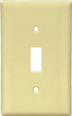 Eaton 2134V Wallplate, 4-1/2 in L, 2-3/4 in W, 1-Gang, Thermoset, Ivory