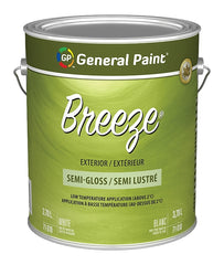 General Paint Breeze 71-010-16 Exterior Paint, Semi-Gloss, White, 1 gal