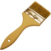 Wooster F5117-3 Paint Brush, 3 in W, 1-11/16 in L Bristle, Soft Natural China Bristle, Plain-Grip Handle