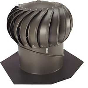 Lomanco Whirlybird BIB12WB Turbine Ventilator, 12 in Dia Throat, Aluminum, Weathered Bronze