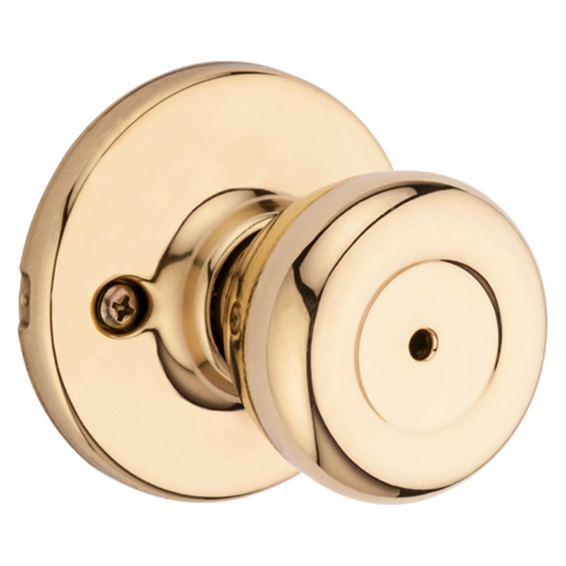 Kwikset 300T3CP Privacy Door Knob, Polished Brass