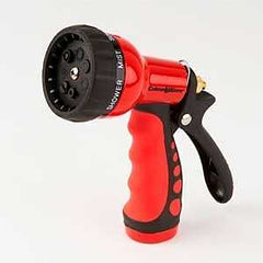 Gardena CW-912-AQ-R 7-Pattern Hose Nozzle, Metal, Red