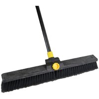 Quickie 00633 Push Broom, 24 in Sweep Face, Polypropylene Bristle, Steel Handle