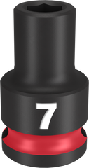 Milwaukee SHOCKWAVE Impact Duty Series 49-66-6131 Shallow Impact Socket, 7 mm Socket, 3/8 in Drive, Square Drive