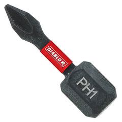 Diablo DPH11P5 Screwdriver Insert Bit, #1 Drive, Phillips Drive, 1 in L